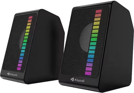 Kisonli X13 2.0 Speakers with RGB 3W Black