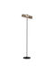 Zambelis Lights LED Floor Lamp H162xW42cm. with Warm White Light 1554lm Black