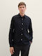 Linen Shirt in Wide Line Black