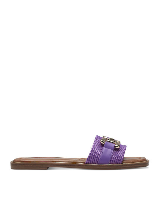 Tamaris Leder Flache Damen Sandalen Lila