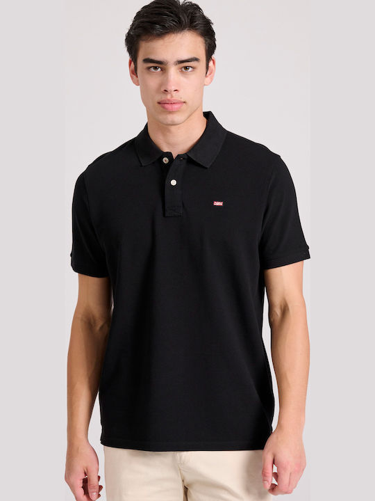 Funky Buddha Polo Short Sleeve Black Blouse