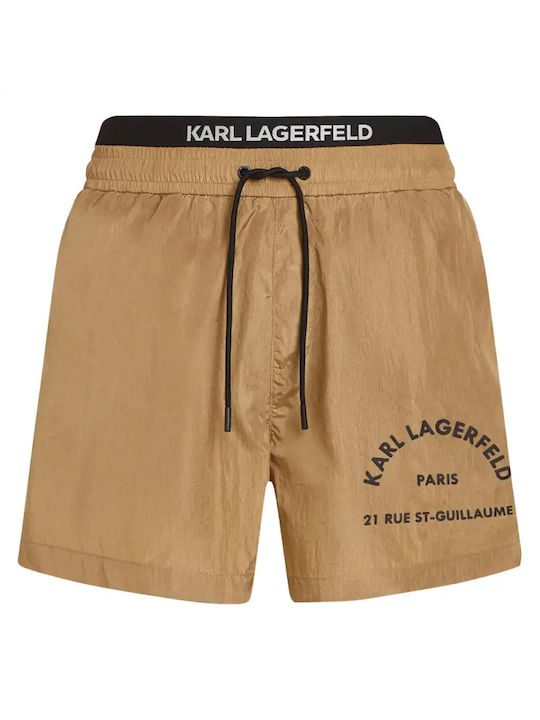 Karl Lagerfeld Ανδρικό Μαγιό Σορτς Μπεζ-καφέ