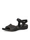 Leather Women's Flat Sandals Anatomic in Black Color
