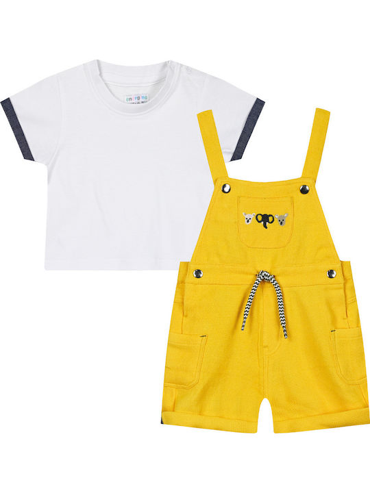 Energiers Kids Clothing Set with Dungarees Yellow 2 Pieces