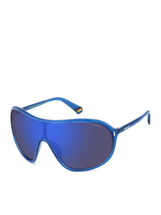 Polaroid Unisex Sunglasses with Blue Plastic Fr...