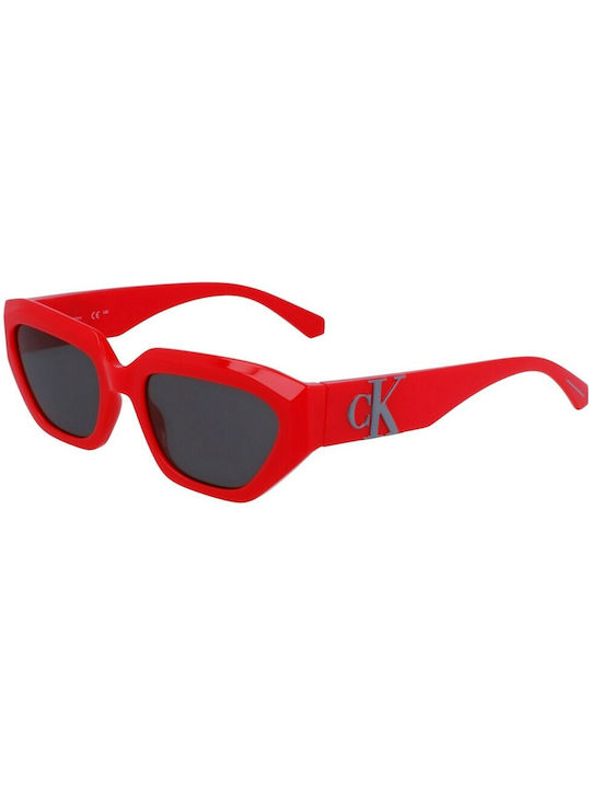 Calvin Klein Feminini Ochelari de soare cu Roșu Cadru și Gri Lentilă CKJ23652S 600