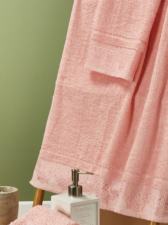 Whitegg Bath Towel Set 3pcs T084 Pink Weight 50...