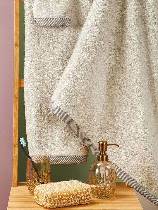 Whitegg Bath Towel Set 3pcs T083 Ecru Weight 50...