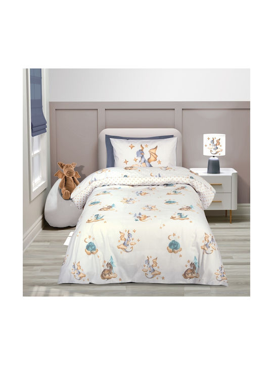 Greenwich Polo Club Kids Duvet Cover Set Single White Mint Beige