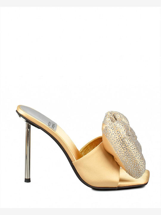 Jeffrey Campbell Bow-down Mules mit Absatz in Gold Farbe