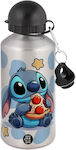 Koupakoupa Stitch Pizza Kinder Trinkflasche Thermos Lilo & Stitch Aluminium mit Strohhalm Silber 500ml