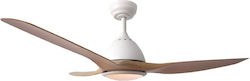 Aca Ceiling Fan 130cm with Light and Remote Control Brown