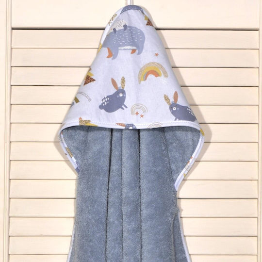 Baby Oliver Βρεφική Κάπα-Μπουρνούζι με Κουκούλα Ραφ 75x75εκ.