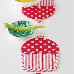 Kentia Pot Holder Fabric Red 2pcs