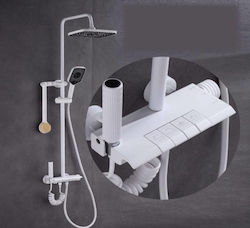 Shower Column with Mixer White Shower Column with Mixer White