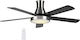 Izzy IZ-9043 Deckenventilator 132cm mit Leuchte Schwarz
