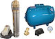 Kit complet Sistem hidrofonic Omnigena Skm 150/80 Pompă submersibilă Pompă submersibilă Rezervor de 80 litri Manometru Manometru Manometru Comutator de presiune Conexiune cu 5 căi Manometru de presiune