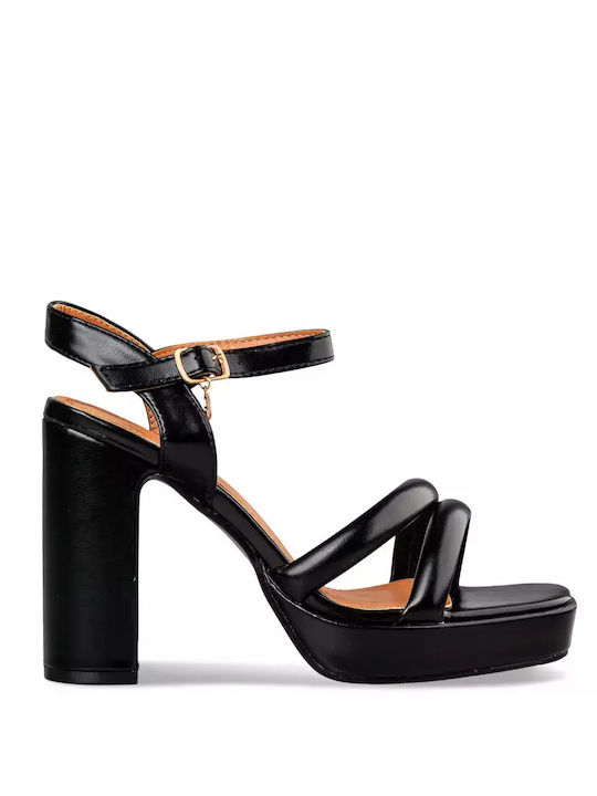 Envie Shoes Sandale dama cu Toc Inalt in Culorea Negru