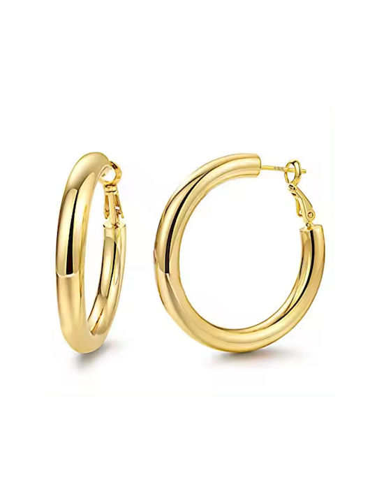 Art Earrings Hoops made of Steel Gold Plated