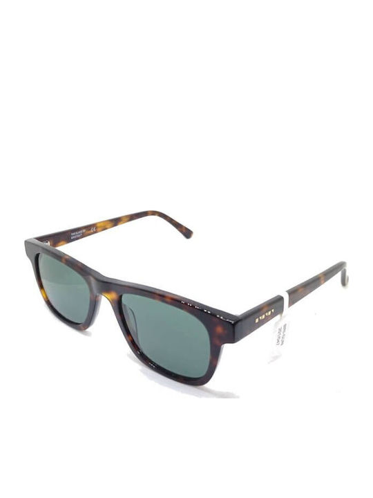 The Glass of Brixton Unisex Sunglasses with Brown Tartaruga Plastic Frame and Green Lens BS201 16