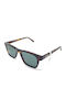 The Glass of Brixton Unisex Sunglasses with Brown Tartaruga Plastic Frame and Green Lens BS201 16
