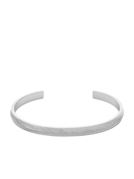 Fossil Harlow Linear Texture Bracelet Stainless Steel Silver Jf04665040