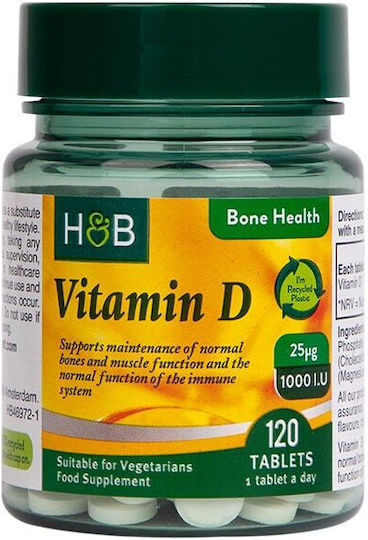 Holland & Barrett Vitamin D Βιταμίνη D3 1000iu 120 Ταμπλέτες