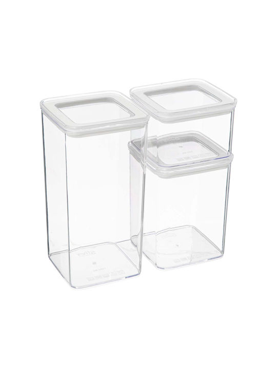 Spitishop Set 3pcs Jars General Use with Airtight Lid Plastic 500ml