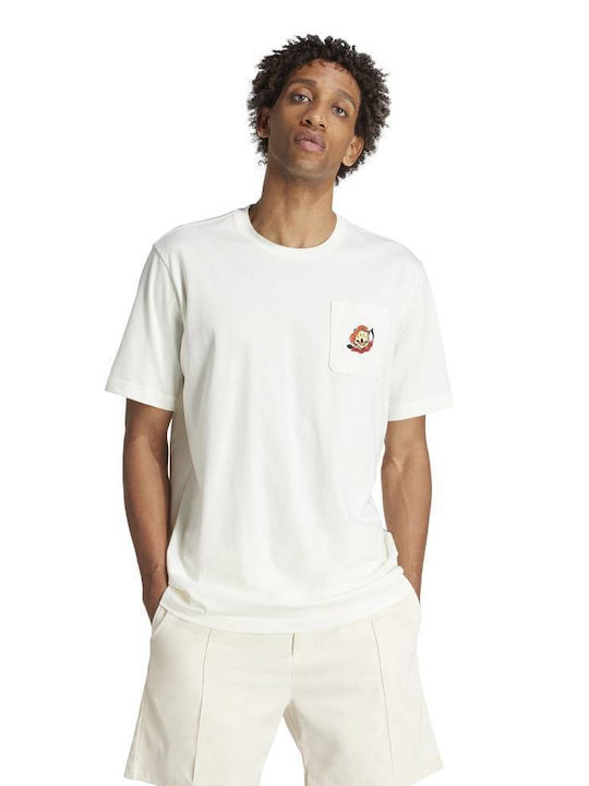 Adidas T-shirt Bărbătesc cu Mânecă Scurtă Off White
