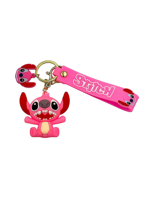 Stitch Pink Keychain Κρεμαστό Μπρελόκ Pvc 15436-3