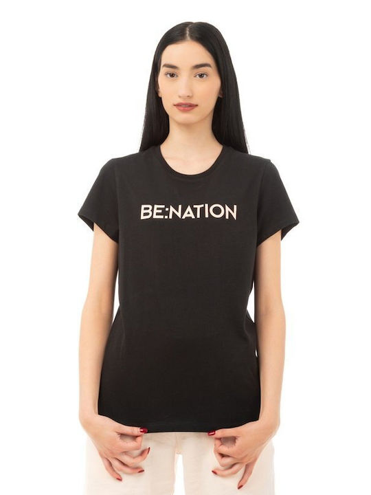 Be:Nation Damen T-Shirt Black