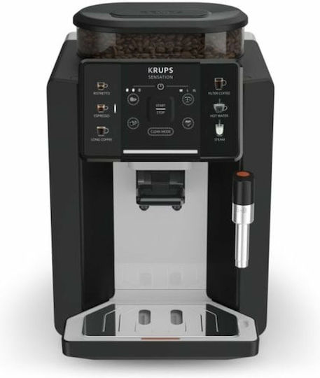 Krups Sensation Automatic Espresso Coffee Machine 1450W Pressure 15bar with Grinding Burrs Black EA910A10