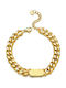 Bode Chain Hand made of Steel Gold-plated Wide Thickness 8mm