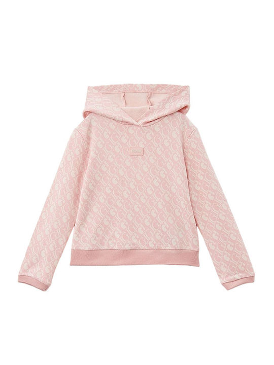 Guess Kids Sweatshirt with Hood Pink