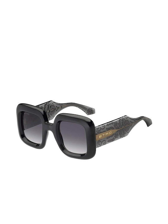 Etro Women's Sunglasses with Black Plastic Frame and Gray Gradient Lens