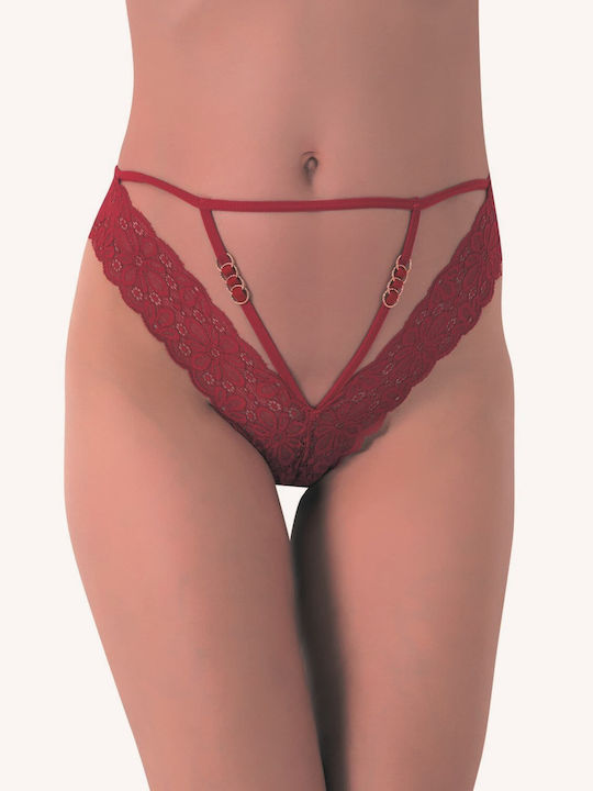 Women's Brazilian Brazilian Panties Lace Lace Design Crimson