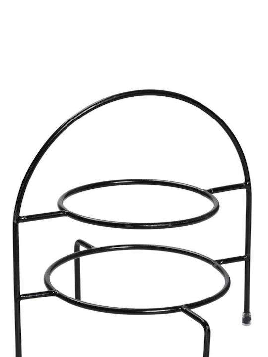 Espiel Metallic Dessert Tower Stand with 2 Tiers Black Ø13cmxY22cm 21.5x21.5x22cm