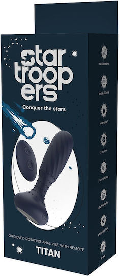 Dream Toys Πρωκτική Σφήνα με Δυνατότητα Ασύρματης Λειτουργίας και Δόνηση Μαύρη 25cm