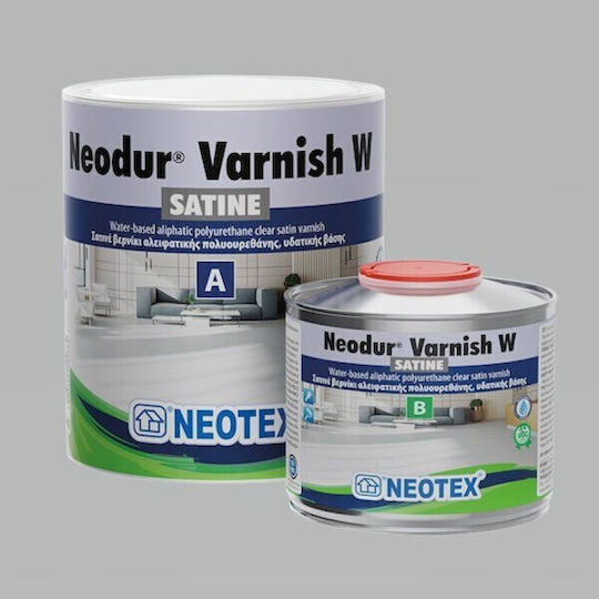 Neotex Neodur Varnish W Polyurethan 2-Komponenten Wasser Farblos Satin,σατεν 800gr