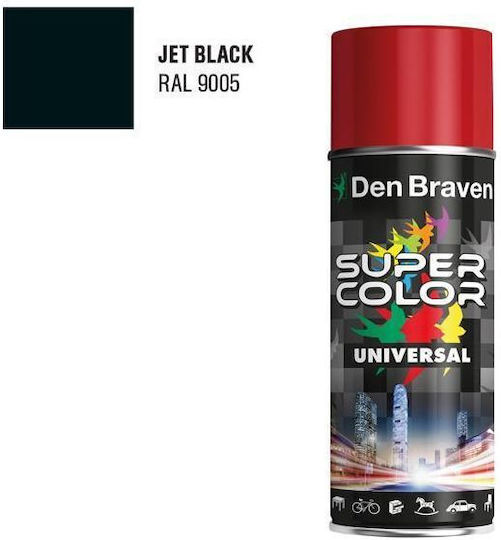 Bostik Den Braven Spray Paint Universal Acrylic High Temperature with Metallic Effect Black Black 400ml
