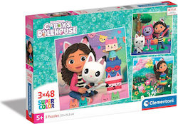 Παιδικό Puzzle Super Color Gabby's Dollhouse 3x48 48pcs Clementoni