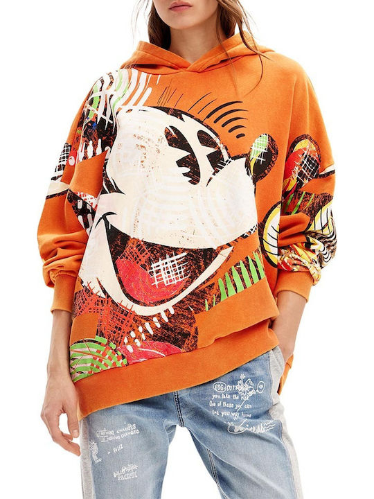Lacroix Long Women's Sweatshirt Jacket Hooded Orange