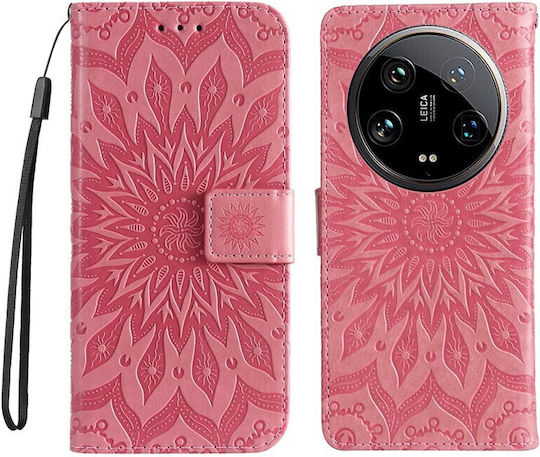 Embossed Sunflower Brieftasche Rosa (Xiaomi 14 Ultra)