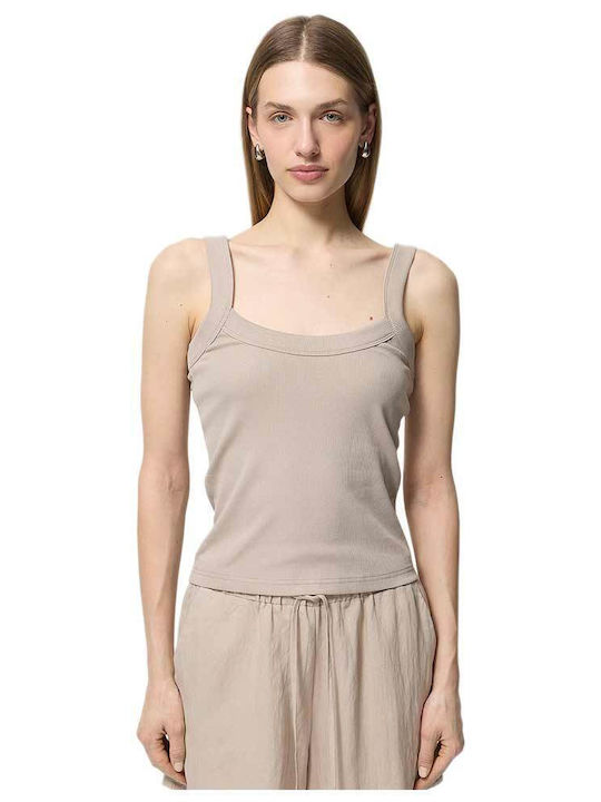 Outhorn Damen Bluse Baumwolle Ärmellos Beige