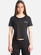 Women's Athletic Blouse Short Sleeve Black