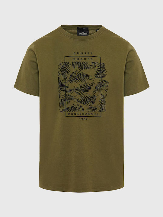 Funky Buddha Men's T-shirt Khaki