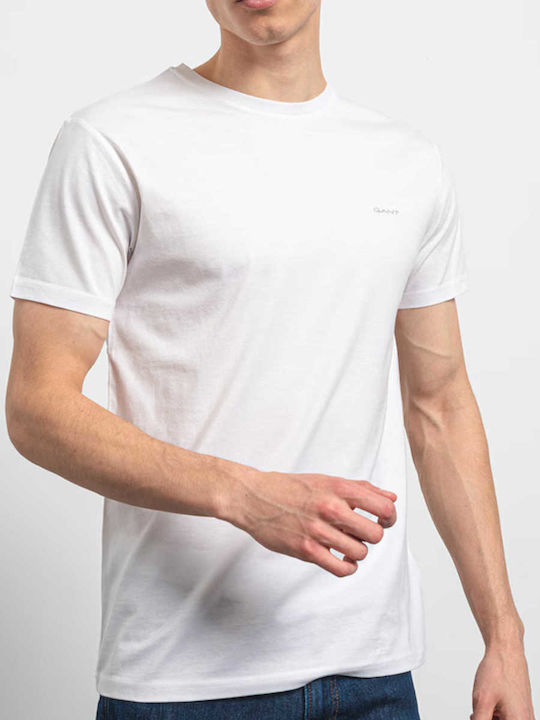 Gant T-shirt Bărbătesc cu Mânecă Scurtă White