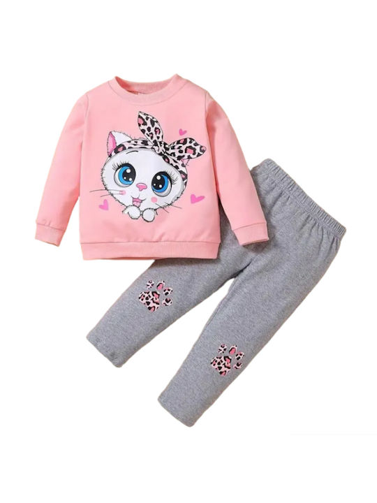 TakTakBaby Kids Sweatpants Set Rose 2pcs