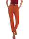 Women's Fabric Trousers in Slim Fit Orange