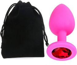 Pink Silicone Stopper Red Crystal